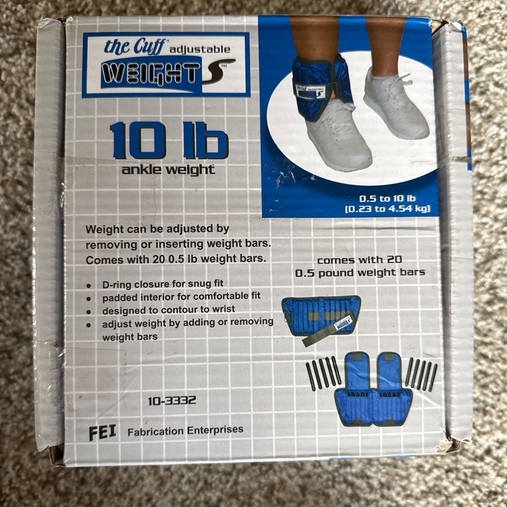 Fabrication Enterprises the Cuff 10 Lb Ankle Weights 10-3332